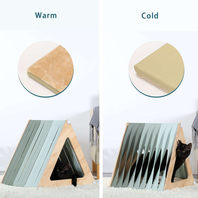 PETSFIT Modern Style Wood Cat House with Soft Mat product image showing 4 d19c36d5 ff6b 4cec 9d9b 23bbf450c515 for petsfit...
