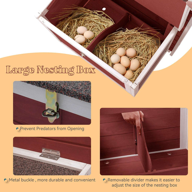 PETSFIT Large Chicken Coop For Sale with Perches Wooden Outdoor Weatherproof product image showing 5 7b8518b6 7429 4b9c 8b...