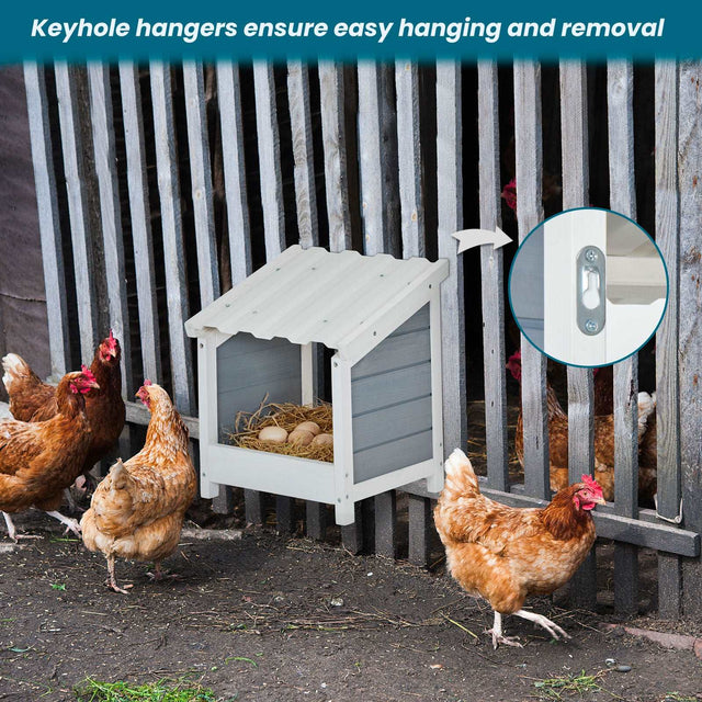 PETSFIT Chicken Nest Box Wood Single Boxes for Laying Eggs with PVC Roof product image showing 6 4e688d45 61b2 495c 9ddb 1...