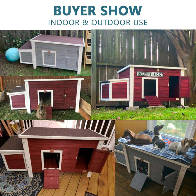 PETSFIT Chicken Coop with Nesting Box Outdoor Hen House with Removable Bottom Red product image showing 6 c0d9d048 b521 42...