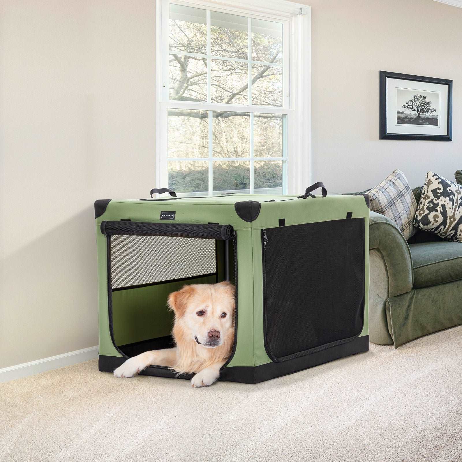 Petsfit Portable Soft Collapsible Dog Crate Travel Pet Cage Carrier