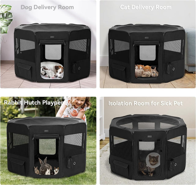 PETSFIT Dog Playpen And Crate Collapsible Portable PlayPen For Small Medium Dogs - Pet Supplies
