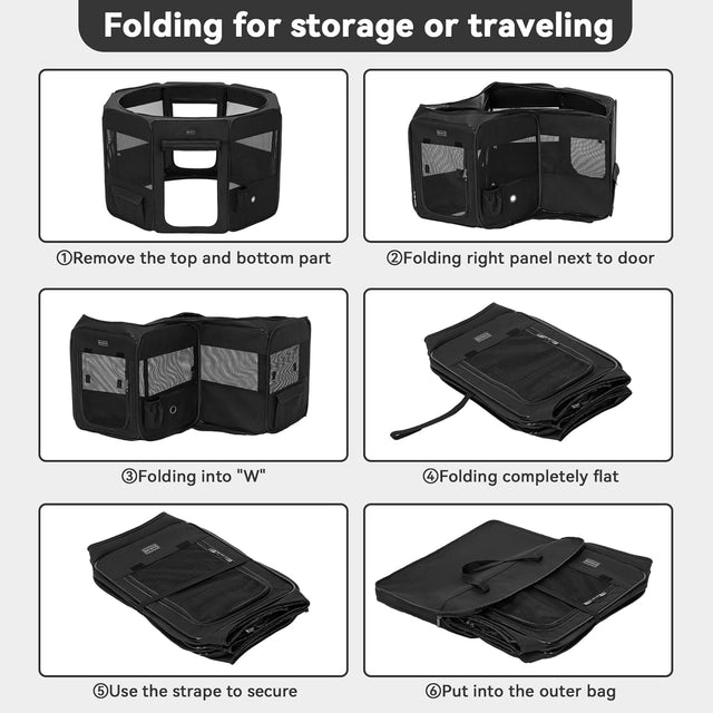 PETSFIT Dog Playpen And Crate Collapsible Portable PlayPen For Small Medium Dogs - Pet Supplies