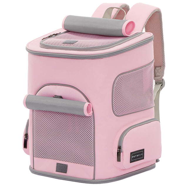 PETSFIT Pet Carrier Backpack with Fully Ventilated Collapsible | Pink