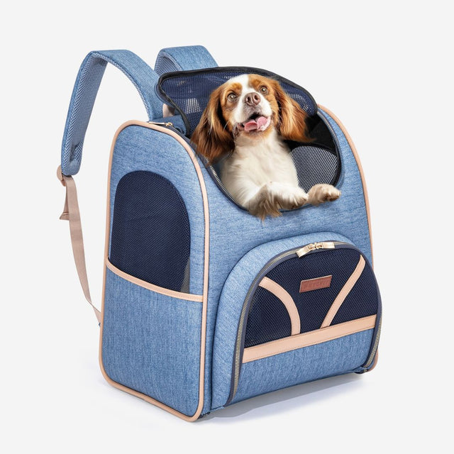 PETSFIT Pet Denim Backpack – Perfect Carrier for Small Dogs, Comfortable and Durable