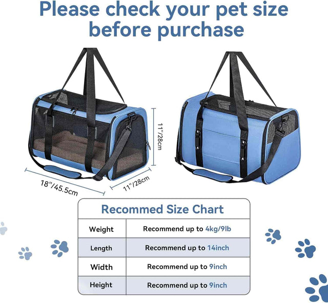 PETSFIT backpack pet carrier airline approved Upgraded Patented Car Buckle Blue - Pet Supplies