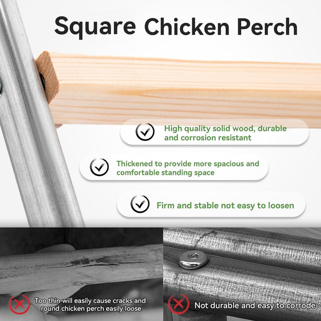 PETSFIT Chicken Roosting Perch Perfect for Backyard Poultry Chicken Perch for Coop Chicken Toys - PETSFIT STORE