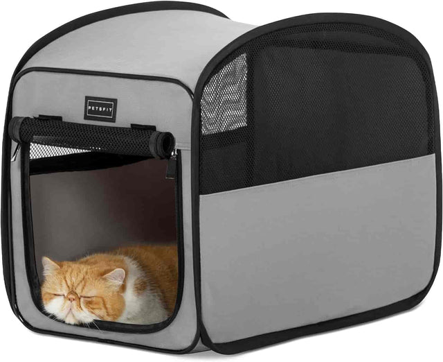 PETSFIT Portable Dog Crate Pop Up Collapsible Crate for Large Dogs Soft Dog Kennel Carrier for Traveling - Pet Supplies