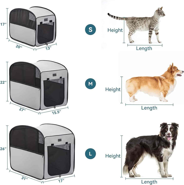 PETSFIT Portable Dog Crate Pop Up Collapsible Crate for Large Dogs Soft Dog Kennel Carrier for Traveling - Pet Supplies