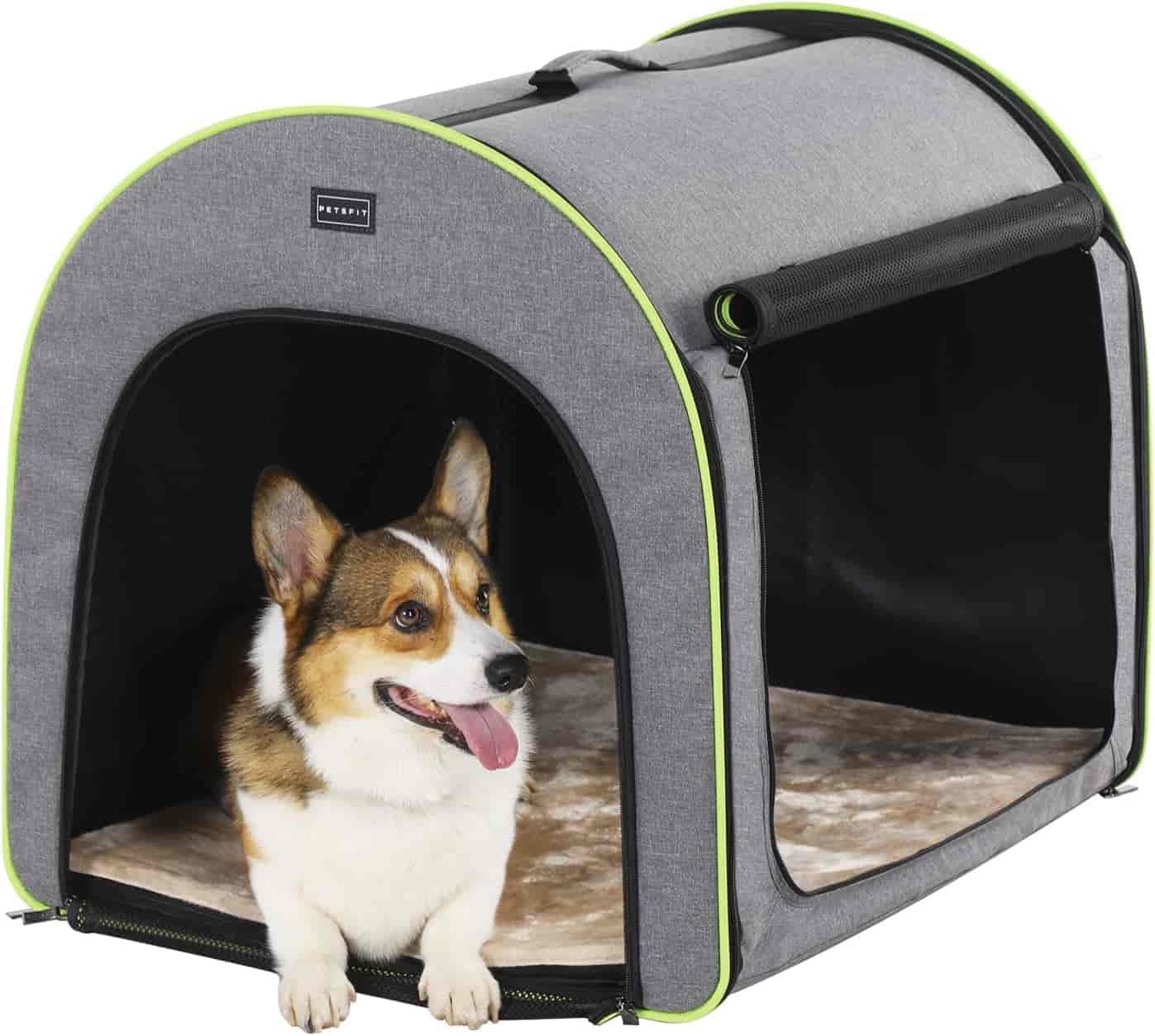 Illustration of Soft Sided Collapsible Dog Crate For Travel