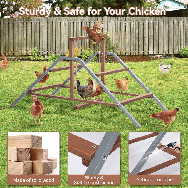 PETSFIT Chicken Perch Ladder-Solid Wood and Rustproof Iron Design