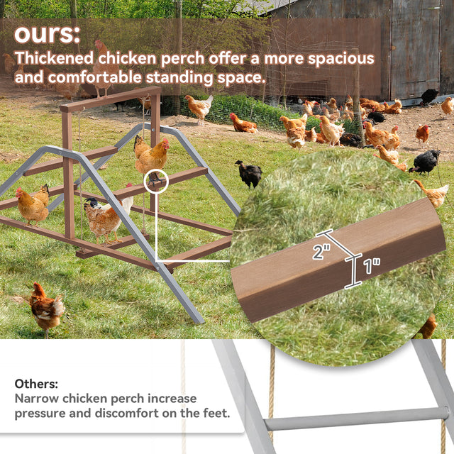 PETSFIT Chicken Perch Ladder-Solid Wood and Rustproof Iron Design