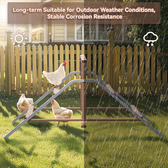 PETSFIT Chicken Perch Ladder-Solid Wood and Rustproof Iron Design