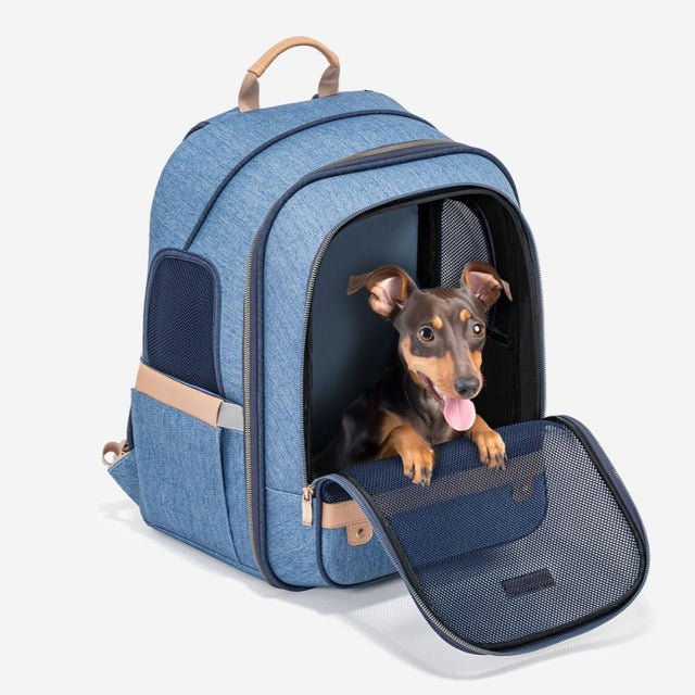 PETSFIT Pet Denim Blue Backpack - Comfortable and Stylish Dog Carrier Backpack for Small Pets