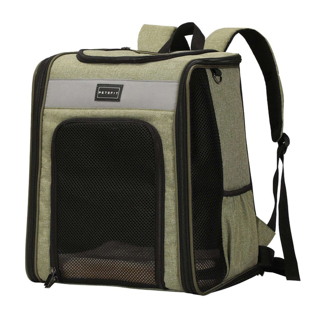 PETSFIT Cat Backpack Carrier – Breathable and Comfortable Pet Travel Bag with Soft Plush Mat for Cats and Small Dogs