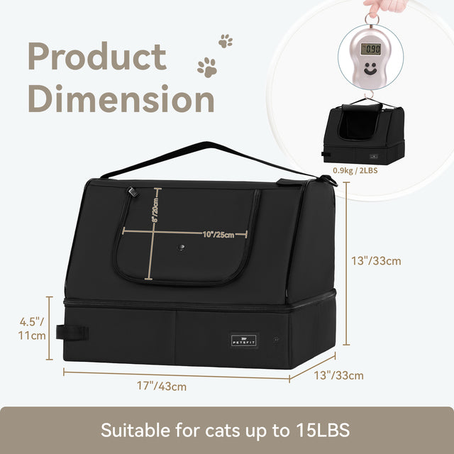 The top lid of the Petsfit litter box is removed for easy cleaning and filling with cat litter