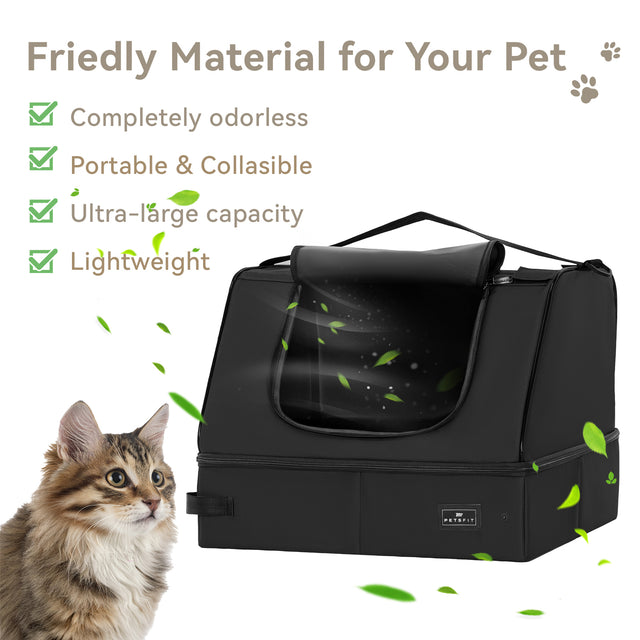 Removable charcoal filter compartment for trapping odors in the Petsfit enclosed litter box