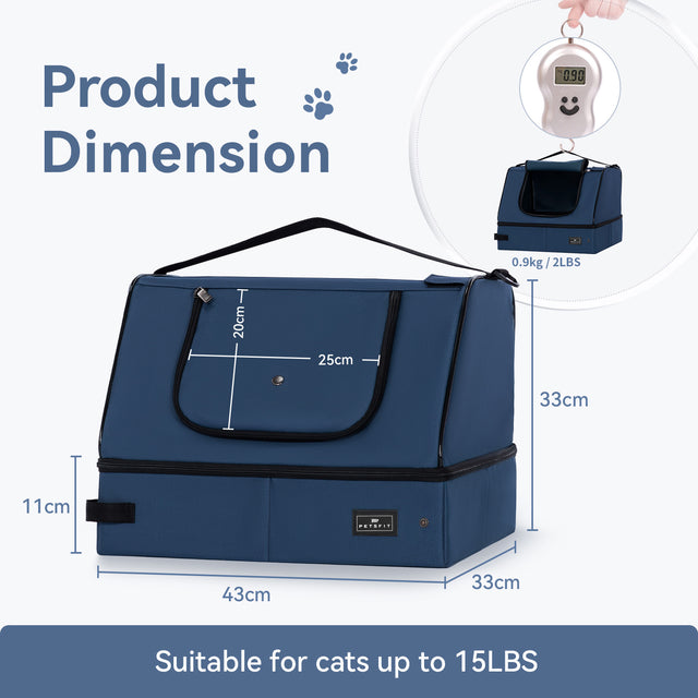 Integrated odor-filter slot on the lid of the blue Petsfit cat litter box