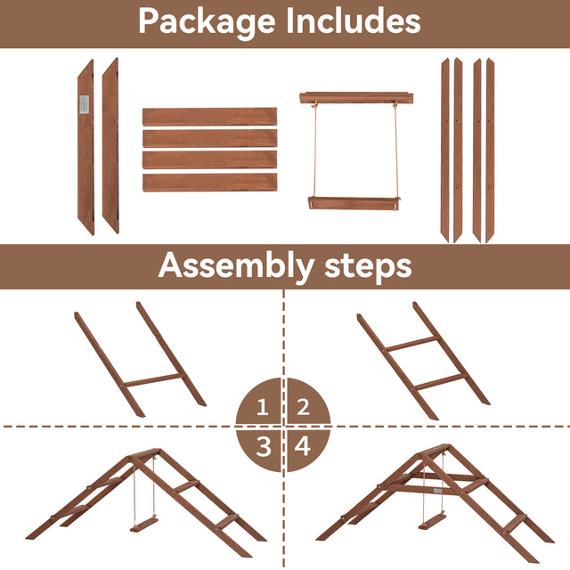 PETSFIT wooden chicken swing toys with 5 perches, fun coop accessories for chickens