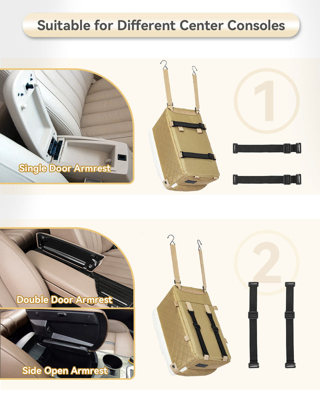 Petsfit console dog car seat for small dogs and cats up to 12 lbs, safe and cozy travel booster