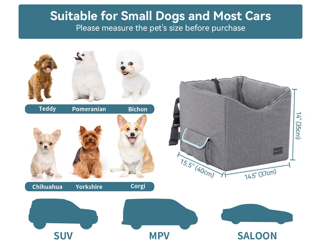 PETSFIT Dog Booster Car Seat front view for small dogs
