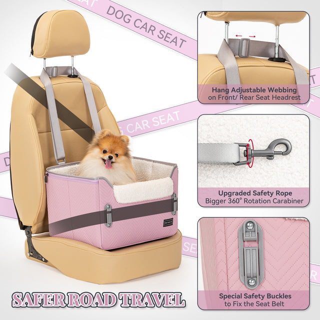 PETSFIT Dog Car Seat Pink