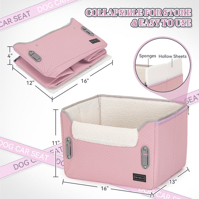 PETSFIT Dog Car Seat Pink
