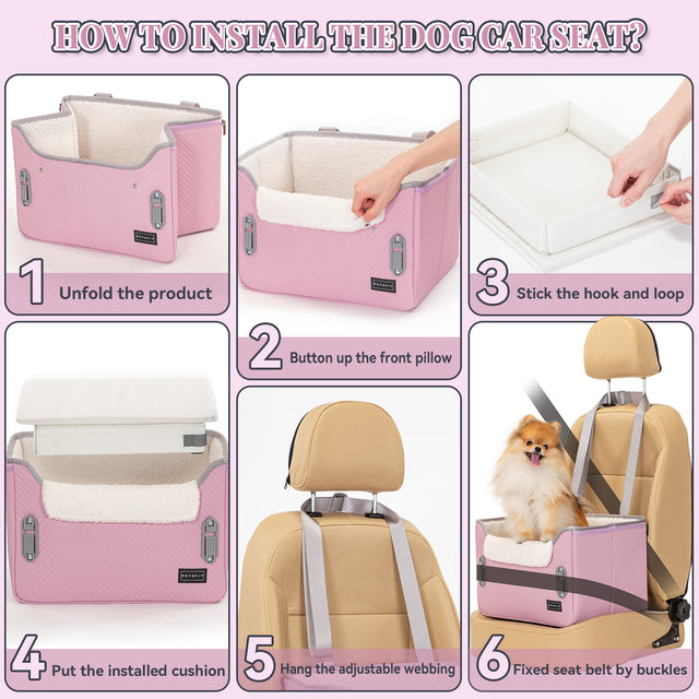 PETSFIT Dog Car Seat Pink