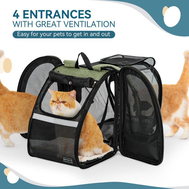 PETSFIT Expandable Backpack Carrier for Cats - Easy for Your Pets to Get in and out