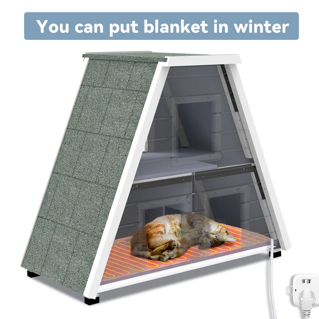 PETSFIT Weatherproof Outdoor Cat House – A spacious and secure shelter with a waterproof roof, insulated design, and escape door to keep your cats safe and comfortable.