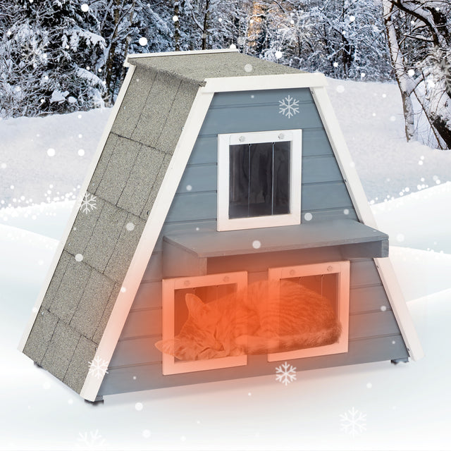 PETSFIT Weatherproof Outdoor Cat House – A spacious and secure shelter with a waterproof roof, insulated design, and escape door to keep your cats safe and comfortable.