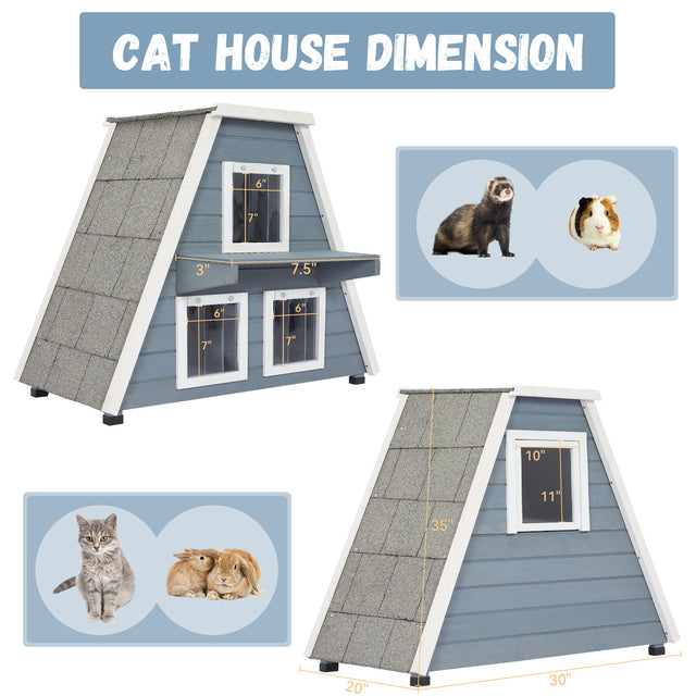 PETSFIT Weatherproof Outdoor Cat House – A spacious and secure shelter with a waterproof roof, insulated design, and escape door to keep your cats safe and comfortable.