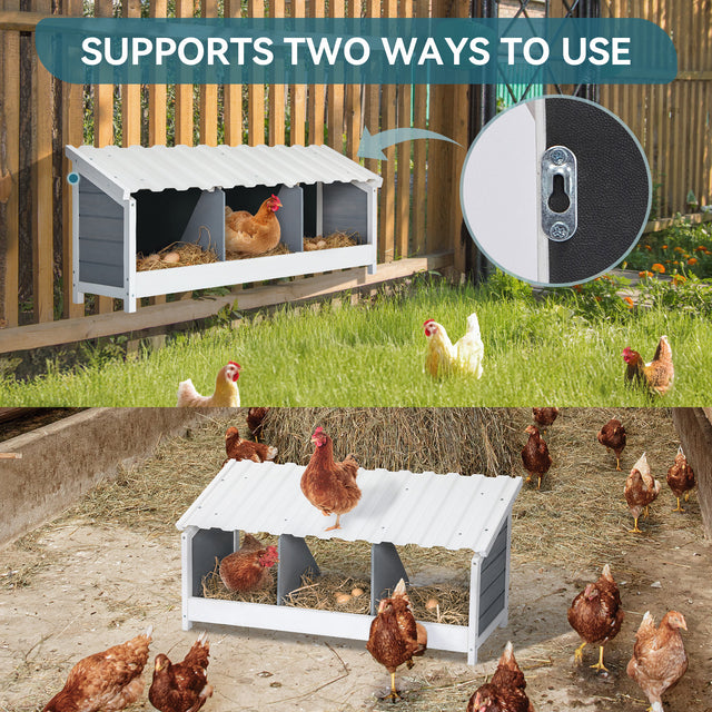 Triple hen nesting boxes for backyard chickens by PETSFIT