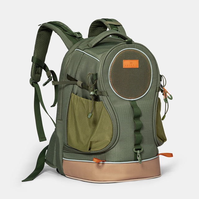 PETSFIT WildPath pet carrier backpack for small dogs and cats with waterproof TPU base, ideal for hiking and travel