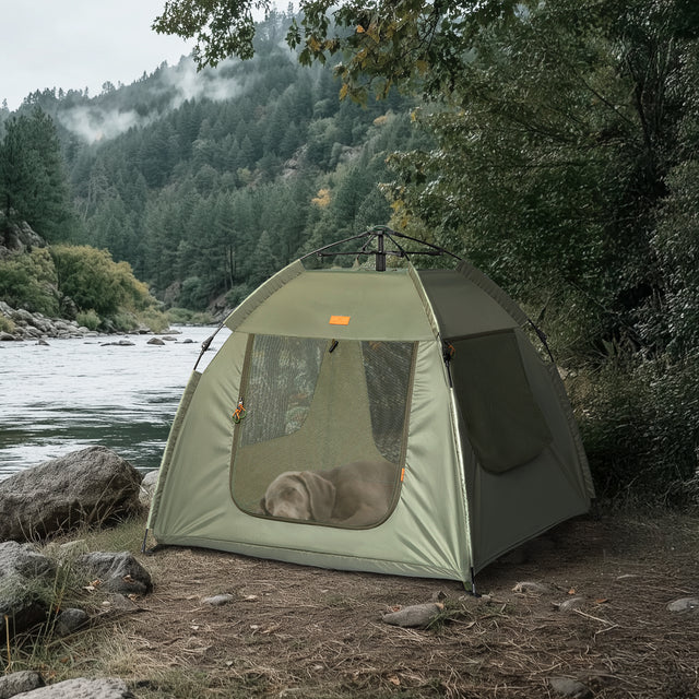 Close-up of zippered door on Wildpath pet playpen for easy pet access
