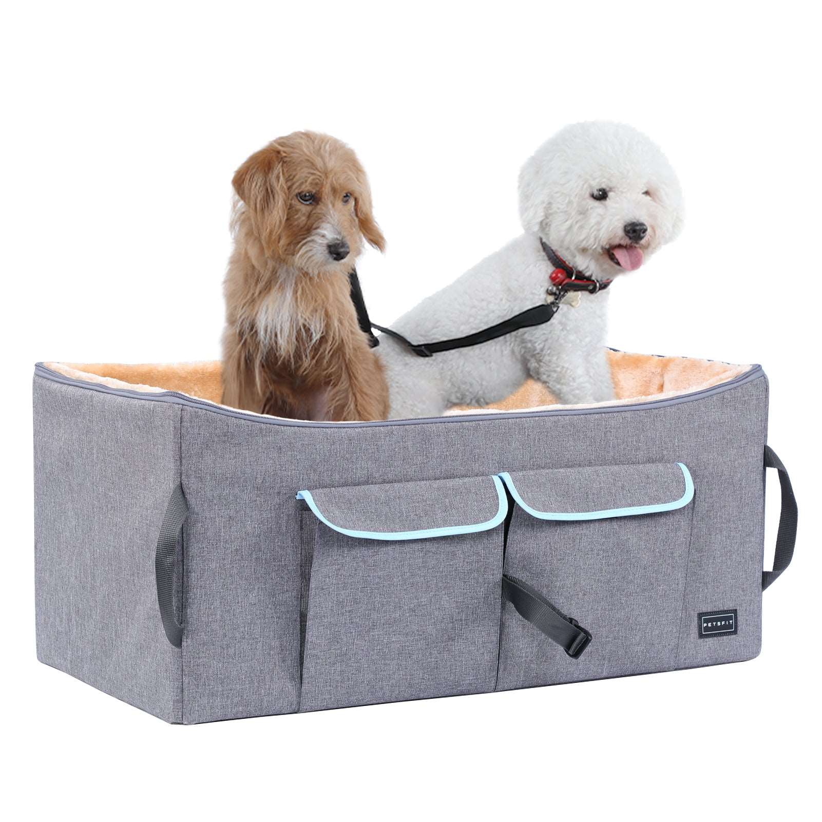 PETSFIT Dog Car Seat Pet Travel Car Booster Seat with Safety Belt