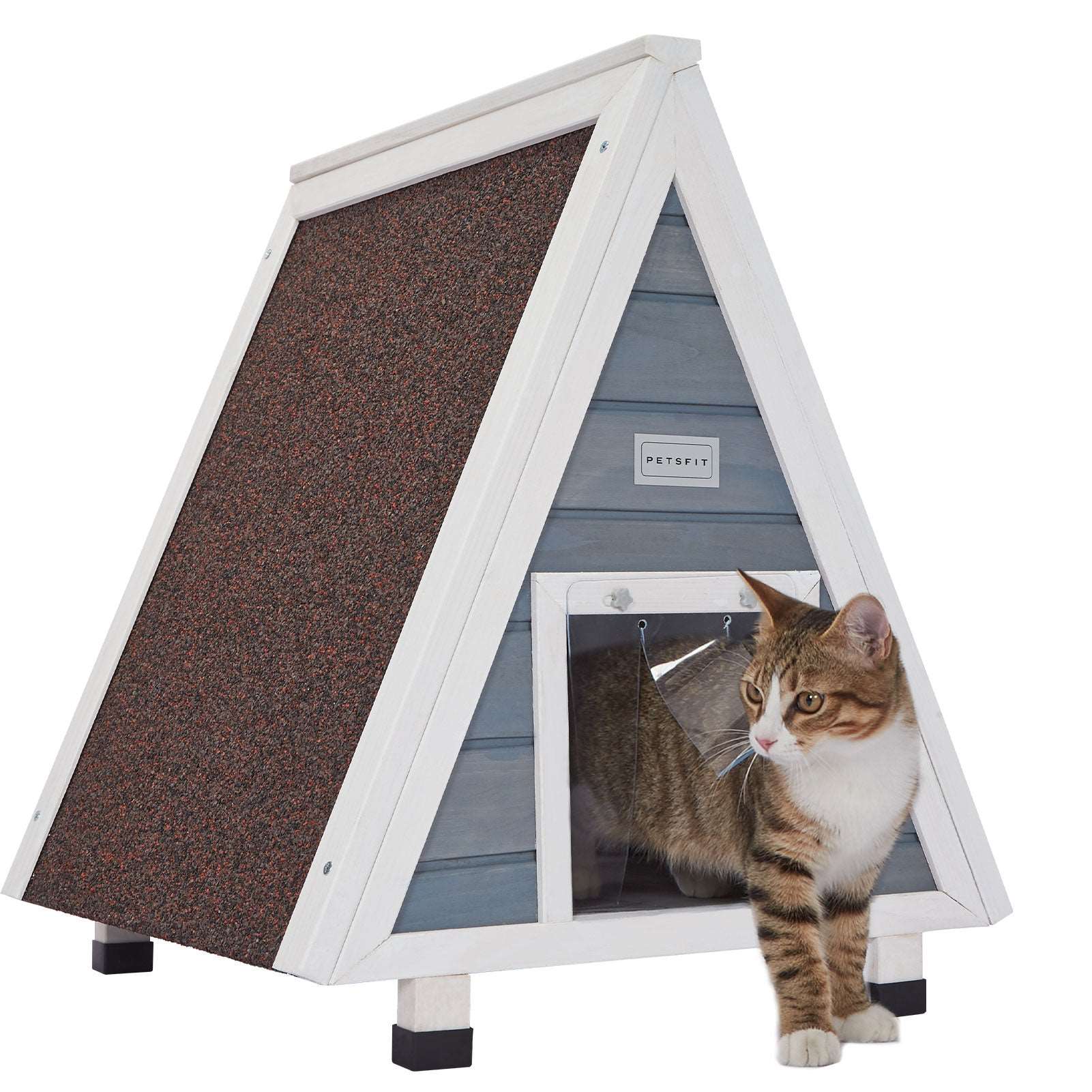 PETSFIT-Single-Story-Triangular-Cat-House-With-Foot-Stand-09