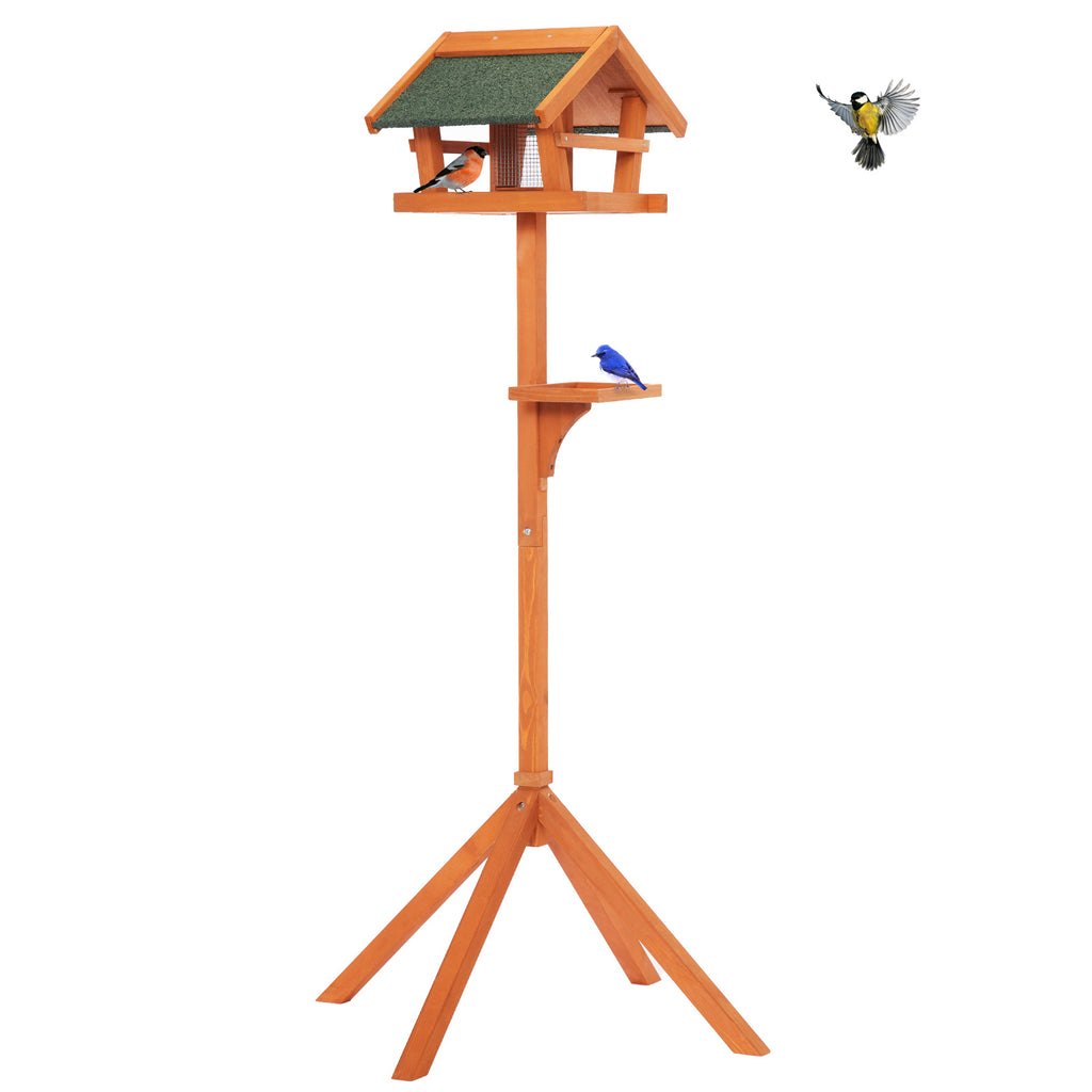 petsfit-outdoor-bird-feeder-stand-wooden-bird-table-tray-feeder-pole-hanger-for-outside-with-real-shingles-and-tripod-base-01