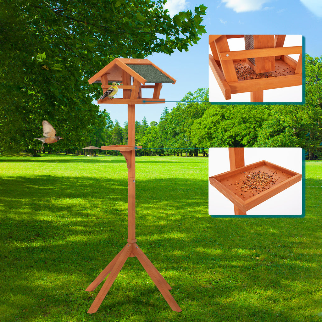 petsfit-outdoor-bird-feeder-stand-wooden-bird-table-tray-feeder-pole-hanger-for-outside-with-real-shingles-and-tripod-base-02