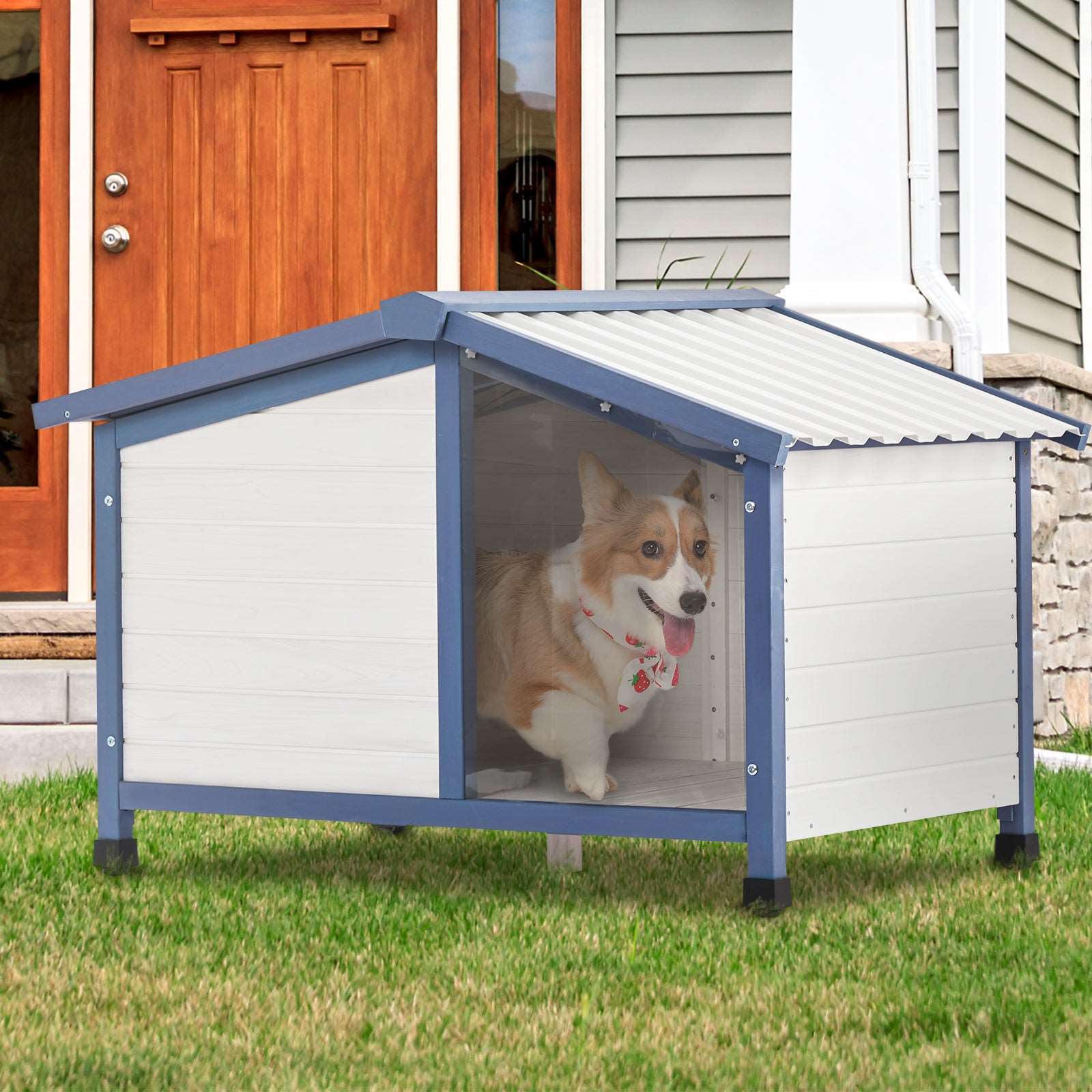 PETSFIT Waterproof PVC Roof Outdoor Dog House