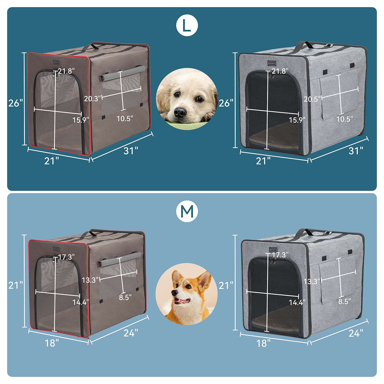 Petsfit-Sturdy-Wire-Frame-Soft-Pet-Crate-Collapsible-for-Travel-03