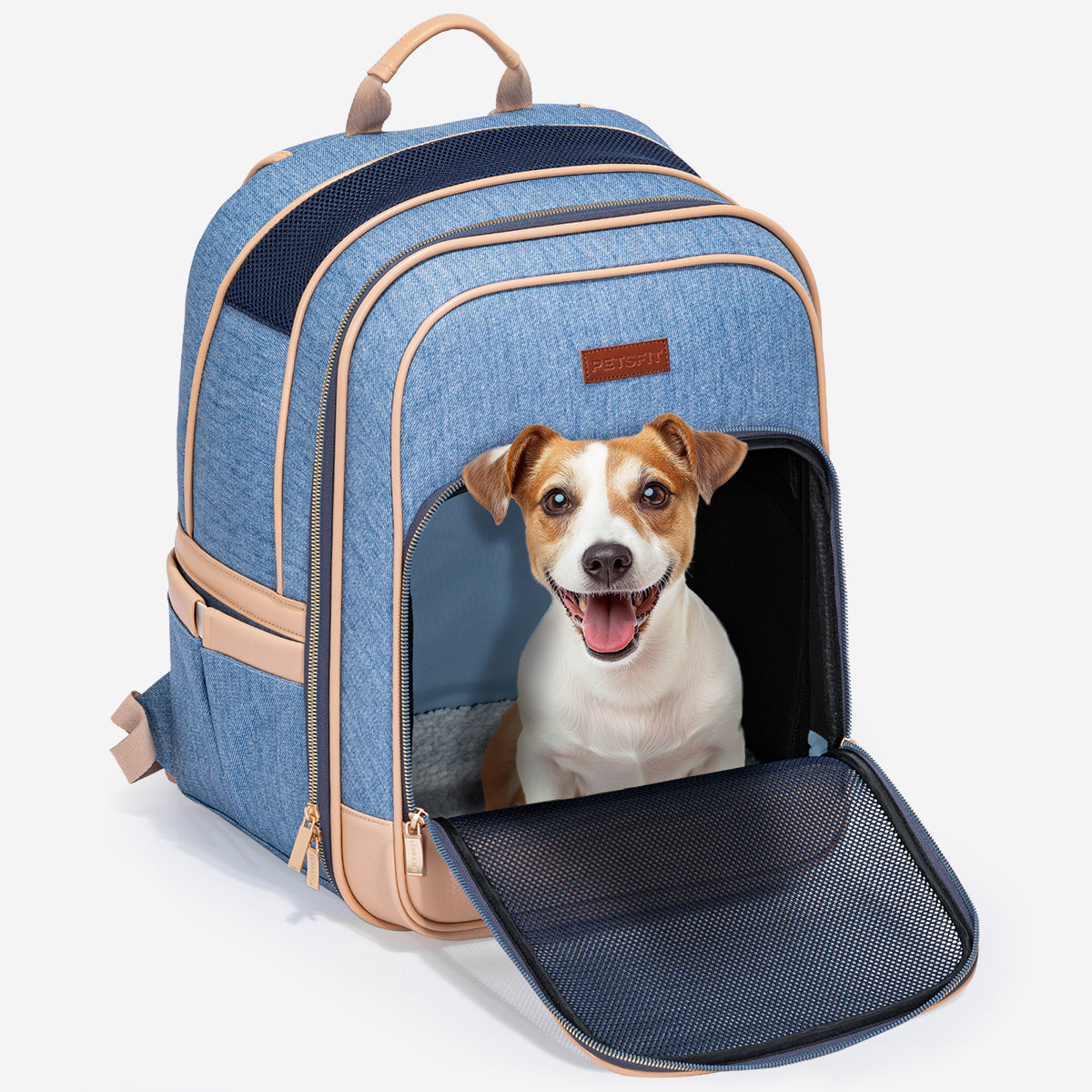 PETSFIT Trendy Denim Pet Carrier Backpack