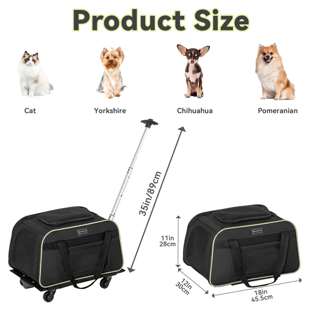 PETSFIT Pet Travel Carrier With Wheels