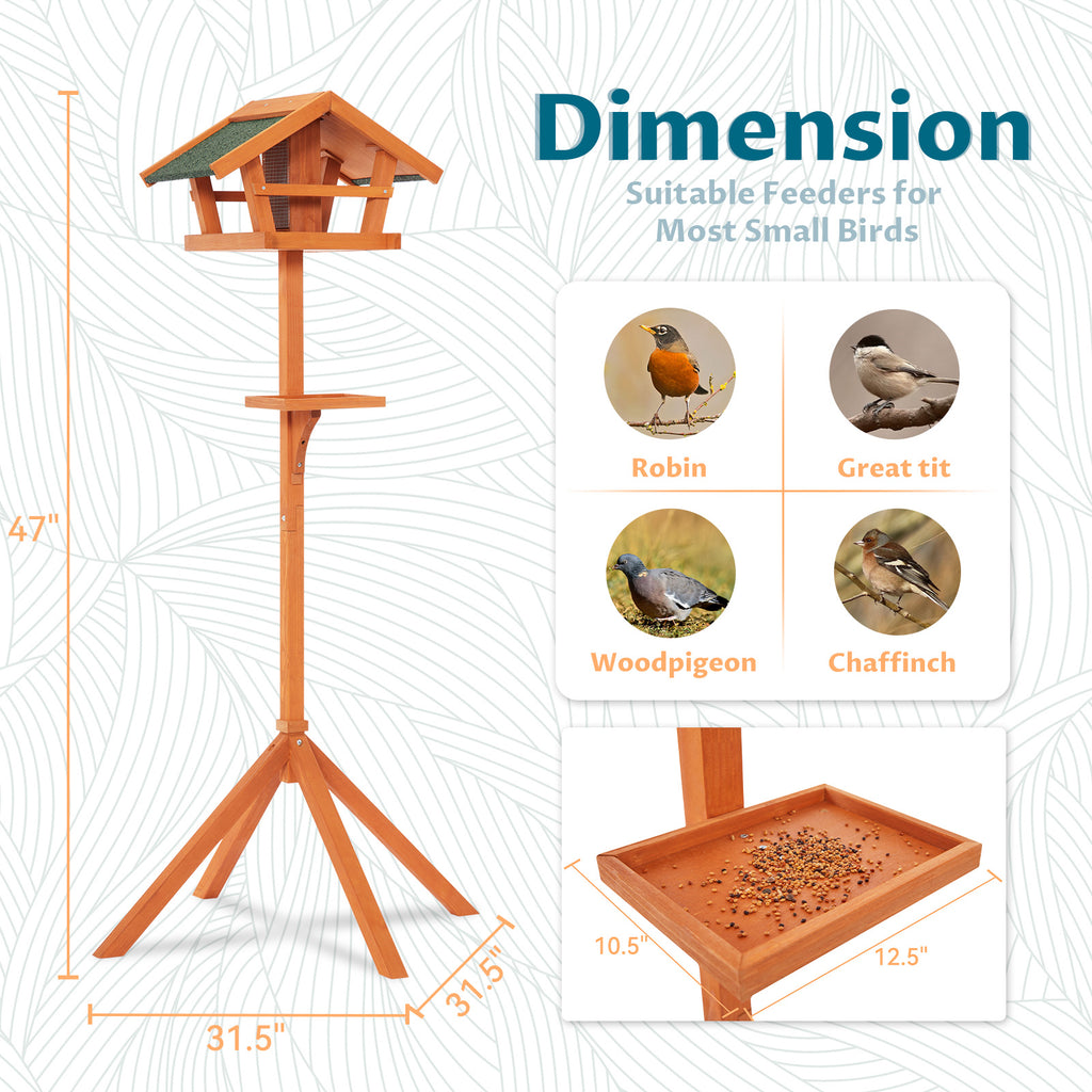 petsfit-outdoor-bird-feeder-stand-wooden-bird-table-tray-feeder-pole-hanger-for-outside-with-real-shingles-and-tripod-base-04