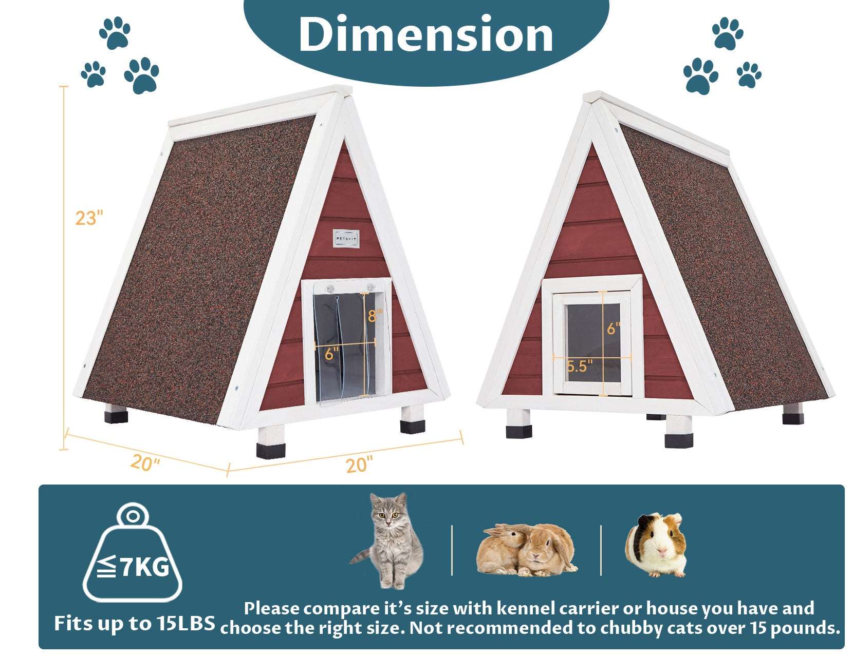 PETSFIT-Single-Story-Triangular-Cat-House-With-Foot-Stand-03