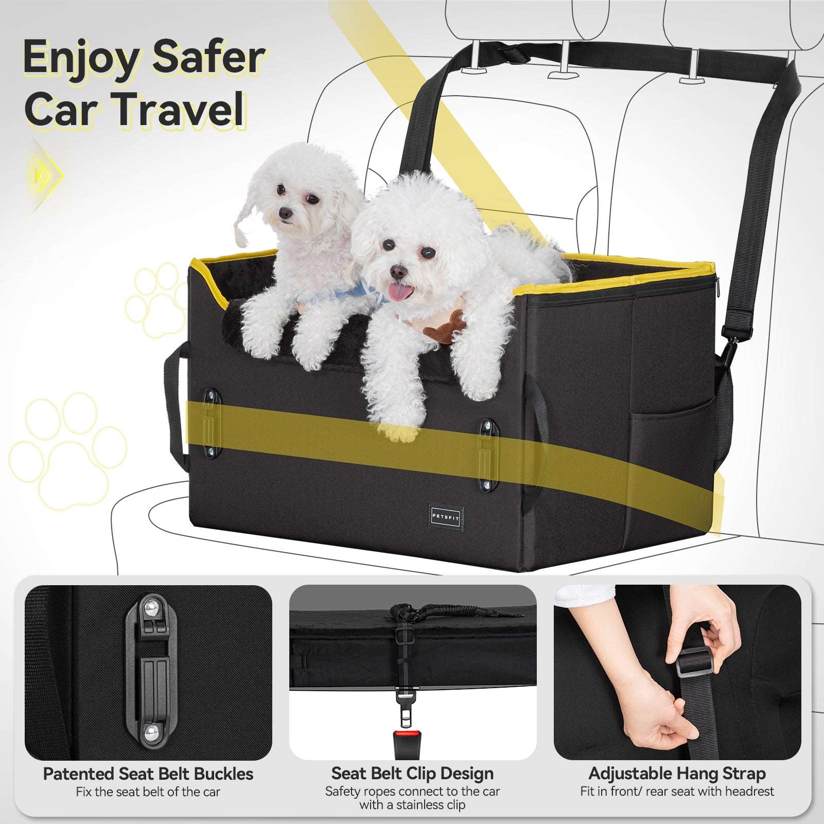 petsfit-dog-booster-car-seat-dog-car-seat-for-medium-dogs-with-2-clip-on-safety-leashes-07