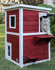 PETSFIT Feral Cat House For Sale Larger Design for 3 Adult Outdoor Cats Weatherproof