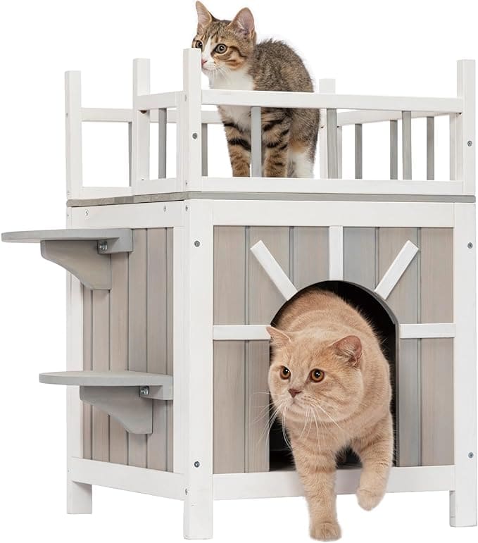 PETSFIT Best Diy Cats Puppy Small Animal Indoor House Gray Cage Wood - PETSFIT STORE