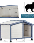 PETSFIT Waterproof PVC Roof Outdoor Dog House-动物/宠物用品