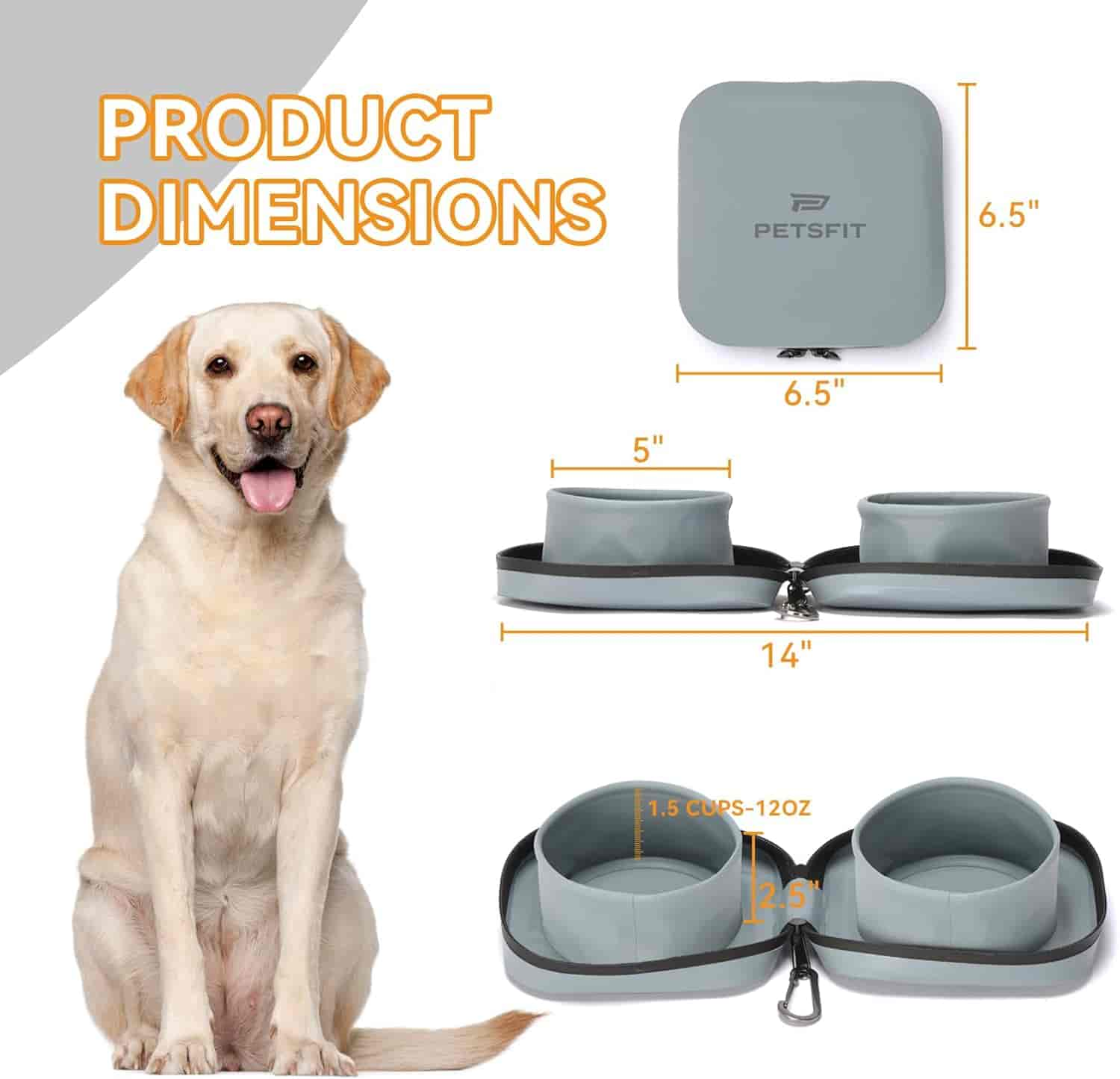 PETSFIT Collapsible Travel Dog Bowls